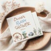 Serviette En Papier Un petit Cowboy Bleu Brown West Baby Boy Douche