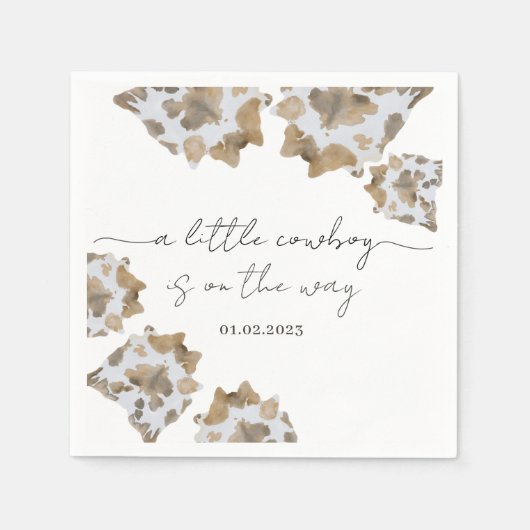 Serviette En Papier Un petit cowboy est sur le chemin (Devant)