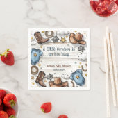 Serviette En Papier Un petit cowboy est sur le chemin Baby shower (En situation)