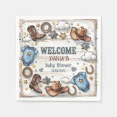 Serviette En Papier Un petit cowboy est sur le chemin Baby shower (Devant)