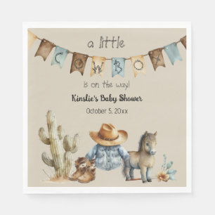 Serviette En Papier Un petit cowboy est sur le chemin Baby shower serv
