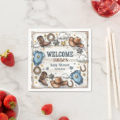 Serviette En Papier Un petit cowboy est sur le chemin Baby shower West (En situation)