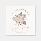 Serviette En Papier Un Petit Fleur sauvage Anniversaire Dark Terracott (Devant)