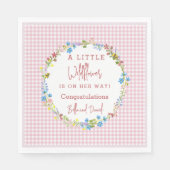 Serviette En Papier Un Petit Fleur sauvage Est En Chemin Baby shower (Devant)