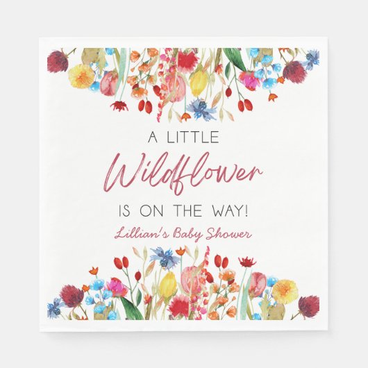 Serviette En Papier Un Petit Fleur sauvage Se Trouve Sur Le Chemin Du  (Devant)