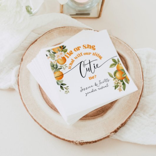 Serviette En Papier Un petit genre mignon révèle Lui ou Elle