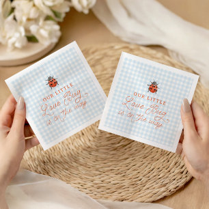 Serviette En Papier Un Petit Love Bug En Route Gingham Baby Shower