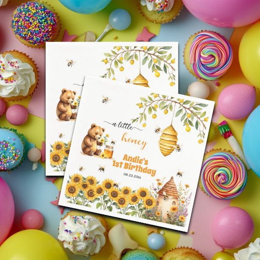 Serviette En Papier Un Petit Miel Chaque Année Anniversaire