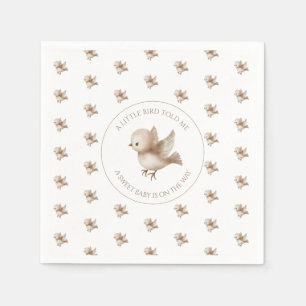 Serviette En Papier Un petit oiseau m'a dit Neutral Cute Baby Shower