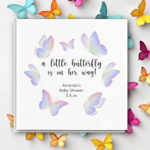Serviette En Papier Un petit papillon est en chemin Baby shower