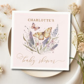 Serviette En Papier Un Petit Papillon Est En Chemin De Baby shower