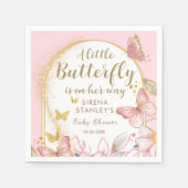 Serviette En Papier Un petit papillon est sur son chemin Baby shower f (Devant)