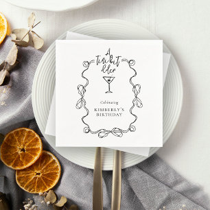 Serviette En Papier Un Petit Peu Plus Vieux Black Wavy Bordure fête d'