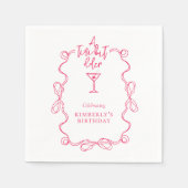 Serviette En Papier Un Petit Peu Vieille Bordure Rose Vave Fête Annive (Devant)