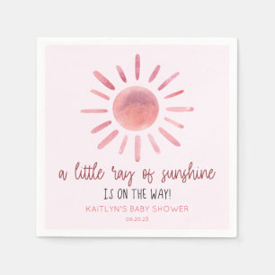 Serviette En Papier Un Petit Rayon De Soleil Baby shower Rose