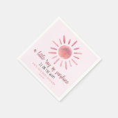 Serviette En Papier Un Petit Rayon De Soleil Baby shower Rose (Coin)