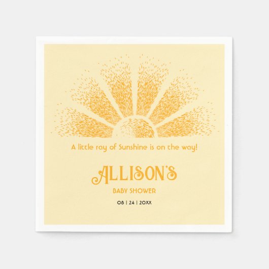 Serviette En Papier Un petit rayon de soleil est en route ! (Devant)