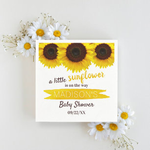 Serviette En Papier Un Petit Tournesol Est En Route ! Baby shower