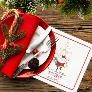Serviette En Papier Un peu joyeux Martini Bureau Noël Père Noël