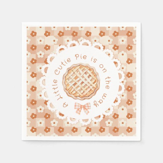 Serviette En Papier Un peu mignon Pie sexe neutre Bow baby shower (Devant)