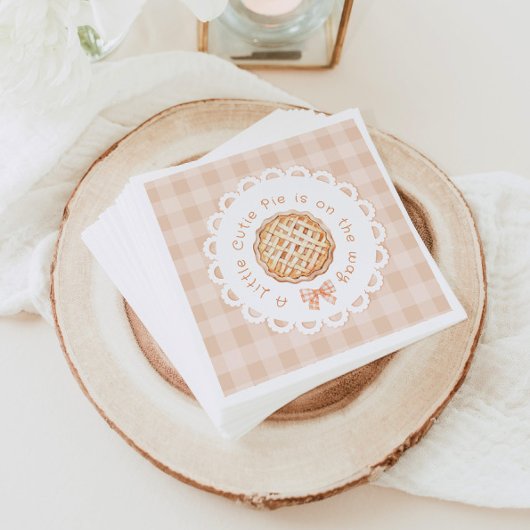 Serviette En Papier Un peu mignon Pie sexe neutre Bow baby shower