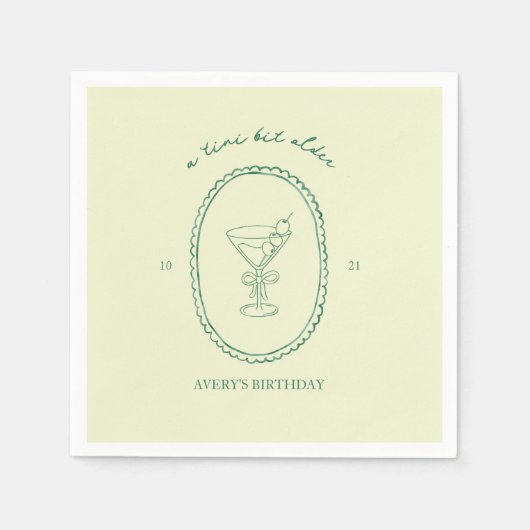 Serviette En Papier Un peu plus âgé" Martini Anniversaire (Devant)