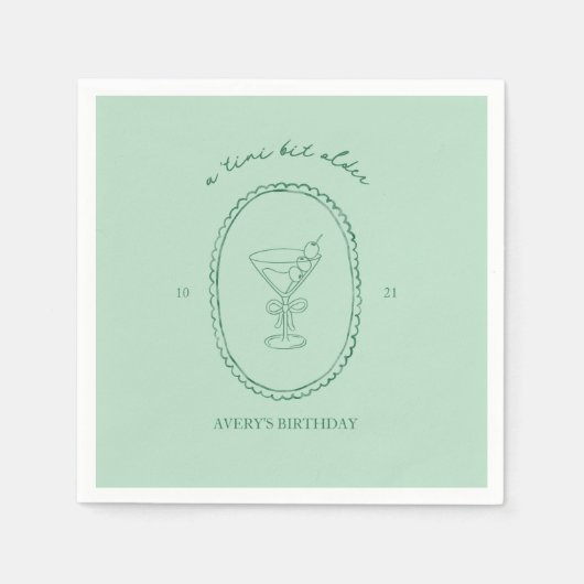 Serviette En Papier Un peu plus âgé" Martini Anniversaire (Devant)