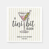 Serviette En Papier Un peu plus âgé, Martini Thème Anniversaire (Devant)