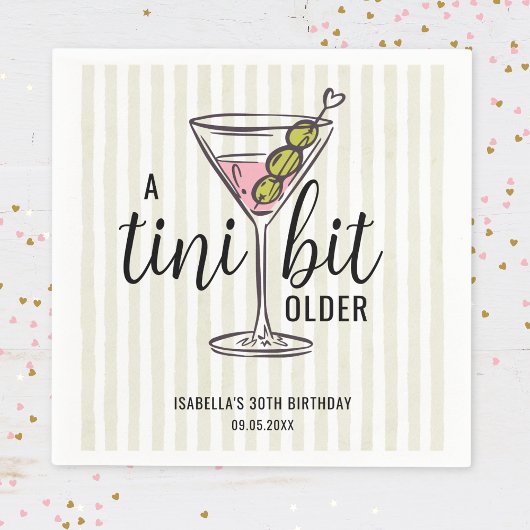 Serviette En Papier Un peu plus âgé, Martini Thème Anniversaire