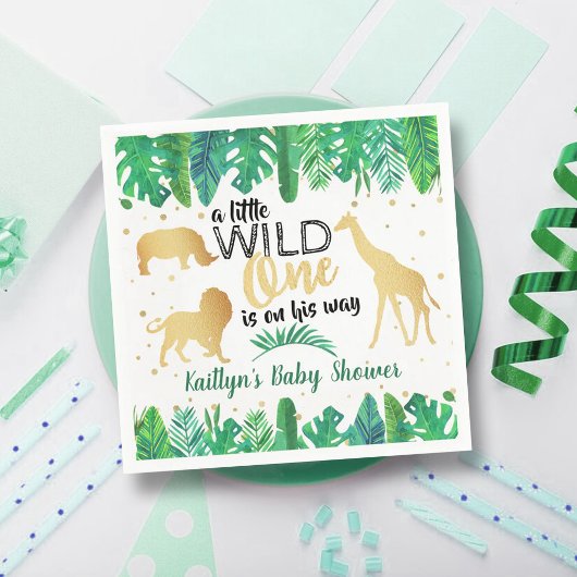 Serviette En Papier Un Peu Sauvage Est En Chemin Boys Baby shower