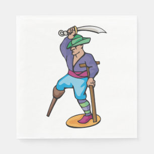 Serviette En Papier Un pirate à pattes