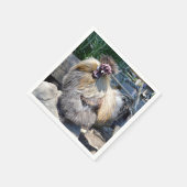 Serviette En Papier Un Poulet Fluffeux Laide, (Coin)