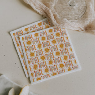 Serviette En Papier Un premier anniversaire aquarelle Boho arc-en-ciel