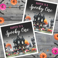 Un premier anniversaire rose Halloween Spooky