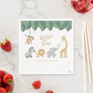 Serviette En Papier Un premier anniversaire sauvage