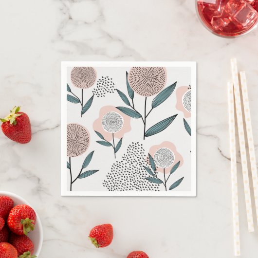 Serviette En Papier Un rose (En situation)