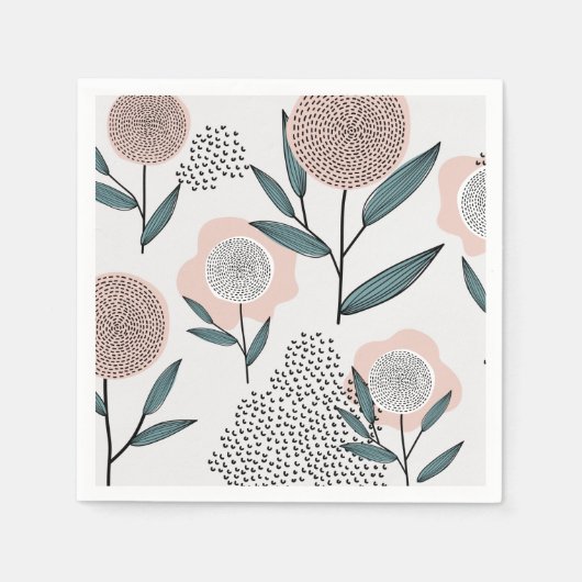 Serviette En Papier Un rose (Devant)