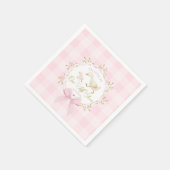 Serviette En Papier Un ruban de 1er anniversaire en vichy rose One Sil (Coin)