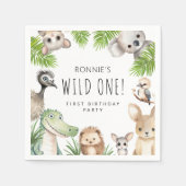 Serviette En Papier Un sauvage ! Anniversaire d'Aussie (Devant)