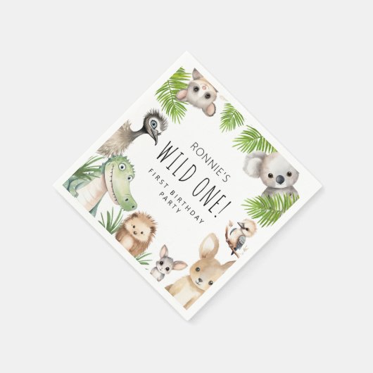 Serviette En Papier Un sauvage ! Anniversaire d'Aussie (Coin)