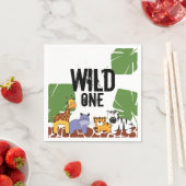 Serviette En Papier Un sauvage | Safari Jungle Animaux | Premier anniv (En situation)
