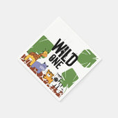 Serviette En Papier Un sauvage | Safari Jungle Animaux | Premier anniv (Coin)