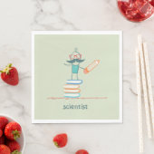 Serviette En Papier Un scientifique debout sur les livres (En situation)