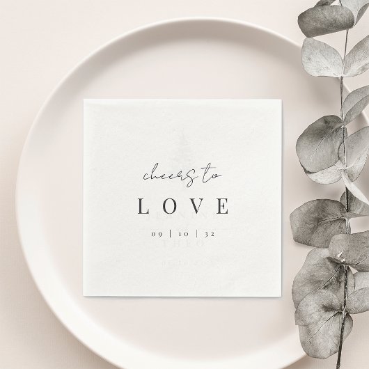 Serviette En Papier Un script minimal moderne pour aimer le Mariage