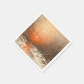 Serviette En Papier Un sentier forestier avec chasseur au coucher du s (Coin)