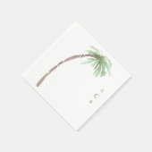Serviette En Papier Un seul aquarelle Palm or Monogramme Cocktail (Coin)