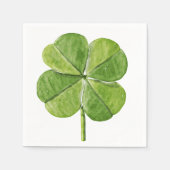 Serviette En Papier Un Shamrock de trèfle vert chanceux à quatre feuil (Devant)