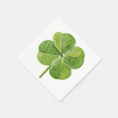 Serviette En Papier Un Shamrock de trèfle vert chanceux à quatre feuil (Coin)