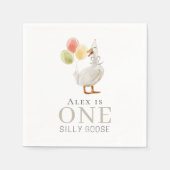 Serviette En Papier Un Silencieux Goose Beige 1er Anniversaire (Devant)