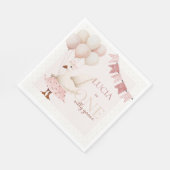 Serviette En Papier Un Silencieux Goose Pink Pastel 1er Anniversaire (Coin)